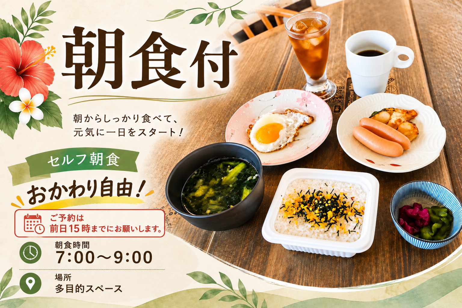 あびゃん朝食メニュー